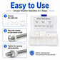 500PCS Nylon Flat Washer Insulating Round Spacers, 500PCS White