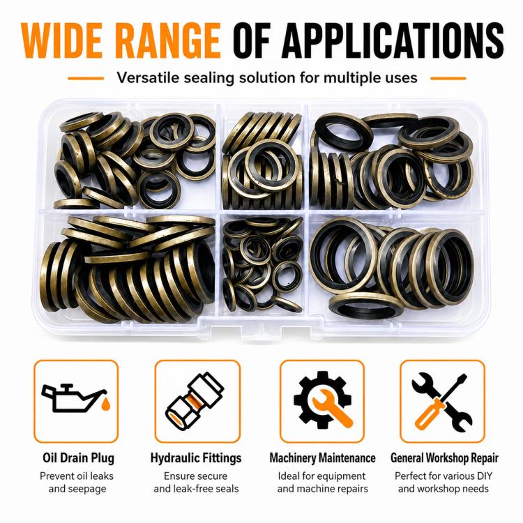 Seal Fixing Rubber Ring Flat Washer Insulating Spacers 100PCS