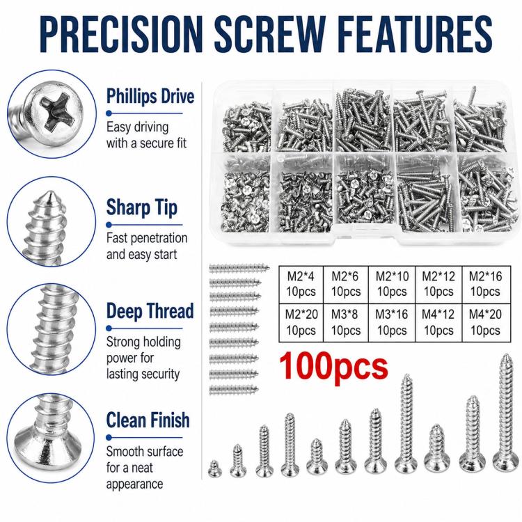 M4 Self-tapping Screw 100 PCS /  Set