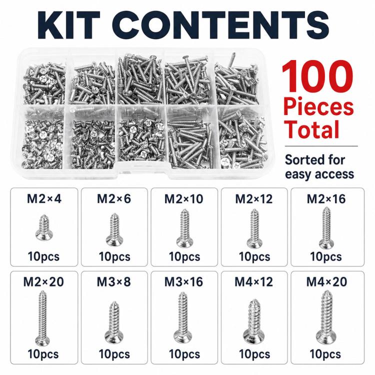 M4 Self-tapping Screw 100 PCS /  Set