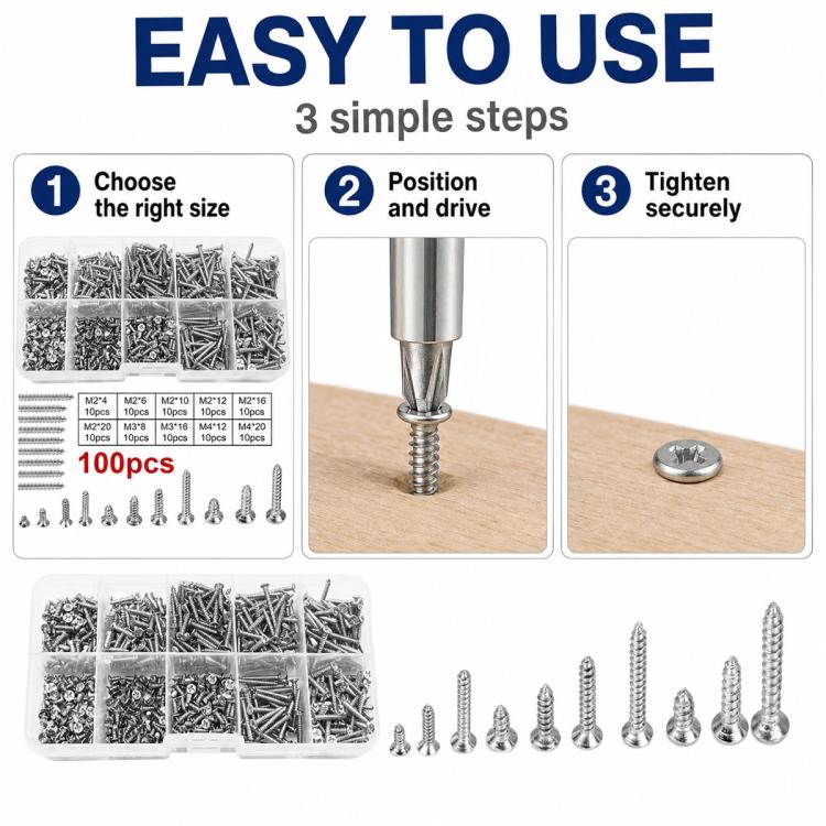 M4 Self-tapping Screw 100 PCS /  Set
