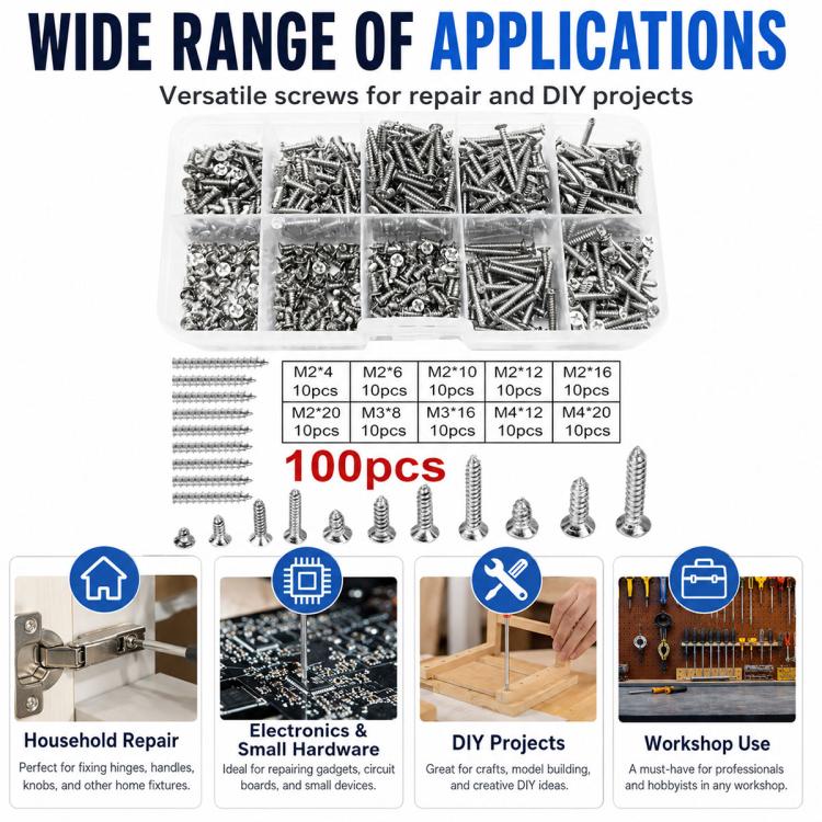 M4 Self-tapping Screw 100 PCS /  Set