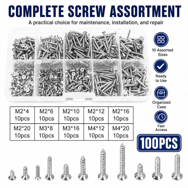 M4 Self-tapping Screw 100 PCS /  Set
