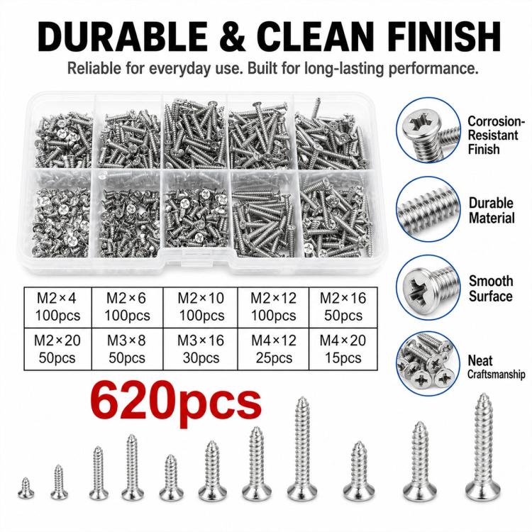 M2 Self-tapping Screw 620 PCS /  Set