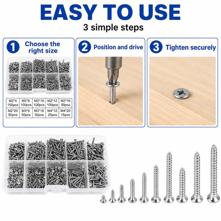 M2 Self-tapping Screw 620 PCS /  Set