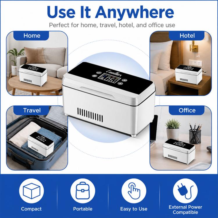 Insulin Portable Double-layer Cooling Box Medication Suitable for Car and Home Use