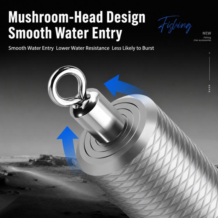 Dual-loop lead sinker with smooth rounded end and textured silver-gray body