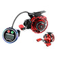 Magnetic fishing reel with round digital display module and cable connection