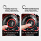 Close-up dial on red and black fishing reel showing clockwise and counterclockwise settings