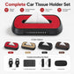 Car Tissue Box with Temporary Parking Phone Number Card, Suede Reflective