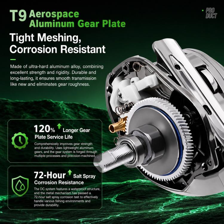 Electroplated DC Electronic Magnetic Brake Baitcasting Fishing Reel, Left Hand, Right Hand
