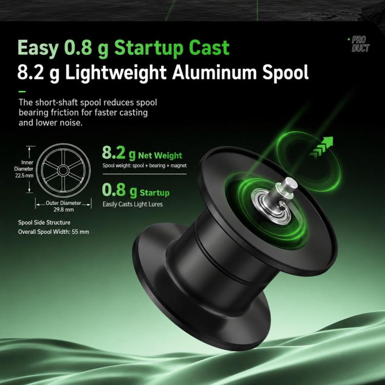 Electroplated DC Electronic Magnetic Brake Baitcasting Fishing Reel, Left Hand, Right Hand