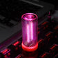 Pink glowing USB LED cylinder atmosphere light with dotted side grille