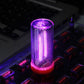 Purple glowing USB LED cylinder atmosphere light with dotted side grille