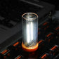 White glowing USB LED cylinder atmosphere light with dotted side grille