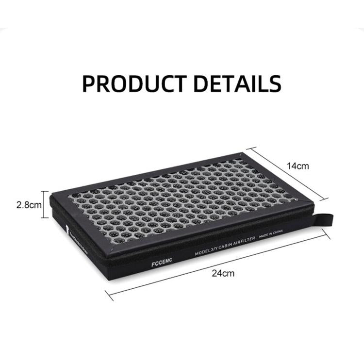 Car Air-conditioning Built-in Filter Element Activated Carbon for Tesla Model 3 / Y, Filter Element