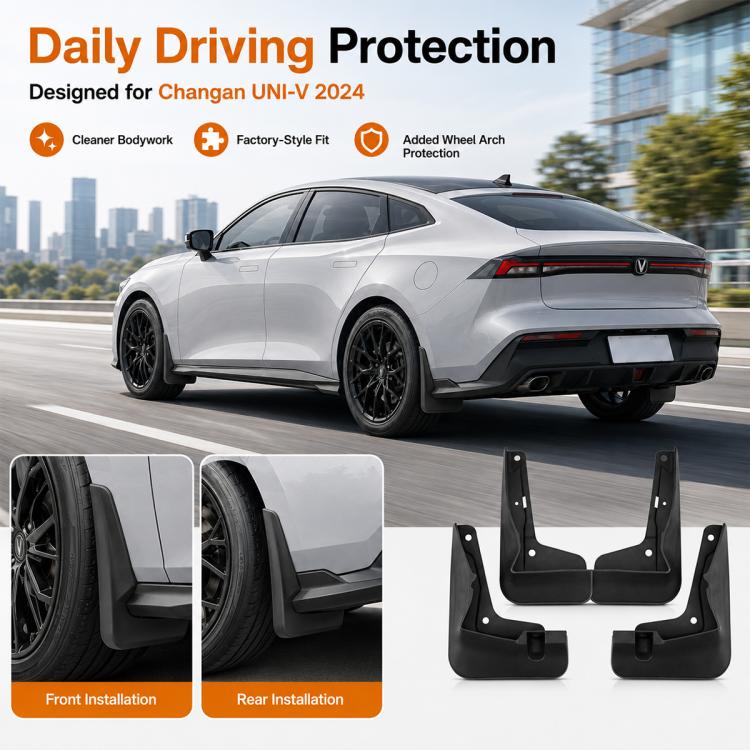 4pcs/Set Car Wheel Splash Flaps Fender Guard, For Changan UNI-V 2024