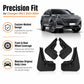Black 4-piece wheel splash flap set with contoured fender guards