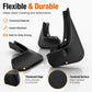 Black flexible wheel splash flaps with textured surface and thickened edges, 4-piece