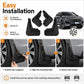 Black splash flap set for front and rear wheels with secure mounting positions