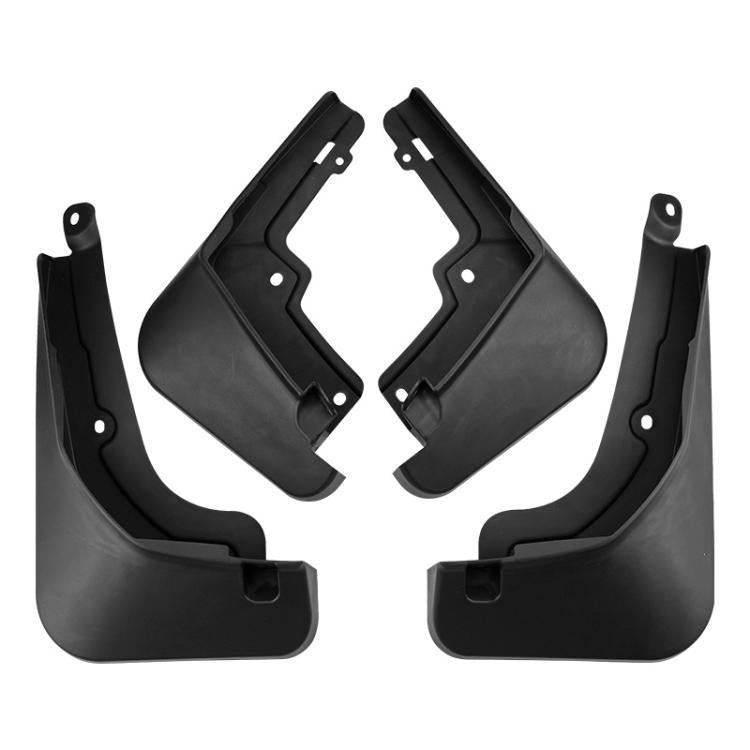 Black splash flaps set with four molded panels, front and rear fit