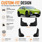 Custom-fit splash flaps set for fenders, front and rear guard pieces