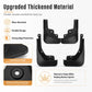Black thickened mud flap set with reinforced mounting holes and contoured edges