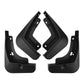 Pair of black front splash flaps with mounting holes and contoured splash guard