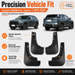 Black front and rear wheel splash flaps set with vehicle-specific contour