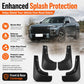 Black car wheel splash flaps set for front and rear coverage