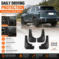 Black front and rear mud flaps, custom-fit molded guards