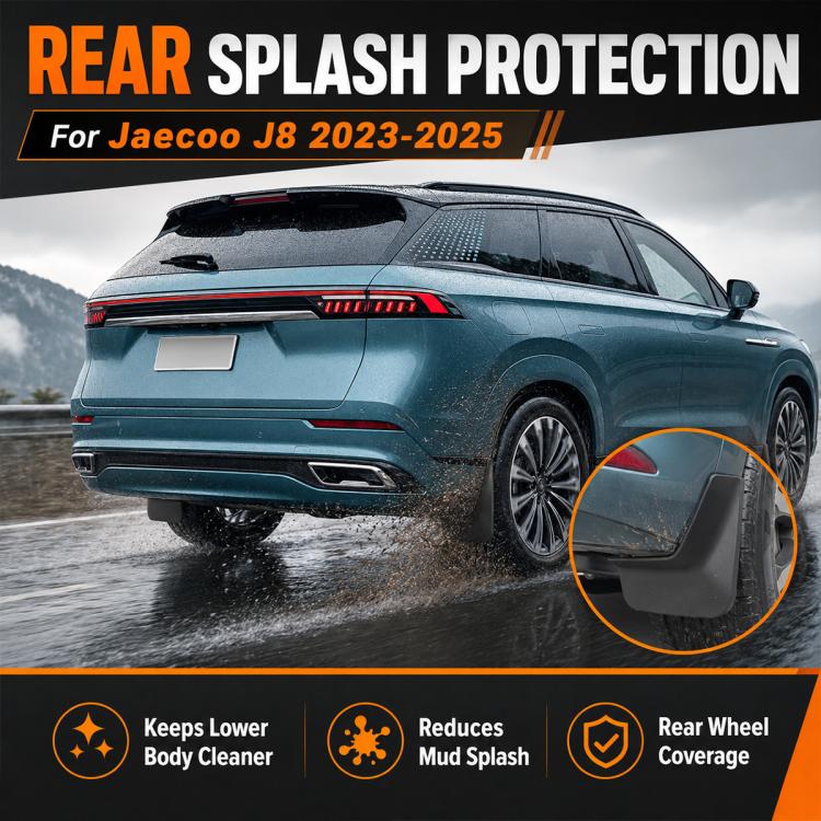 Rear wheel black mud flap splash guard with curved coverage and mounting holes