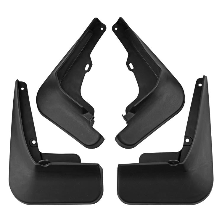 Four-piece black splash flaps, molded fender guards with mounting holes