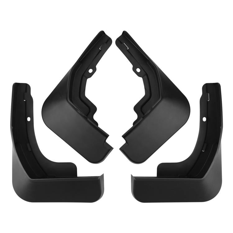 Pair of black wheel splash mud flaps with mounting holes