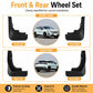 Black front and rear wheel splash flap set, four molded mud guards