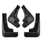 Four-piece black splash flap set, front and rear guards with mounting holes