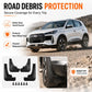 Road debris protection mud flaps set, black splash guards for front and rear