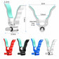 U-shaped fishing rod holder with roller, teal accent on silver bracket (multiple sizes)