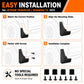 Black splash flaps installation kit with screws and multiple flap pieces