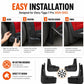 Black mud flap set with included screws for easy installation