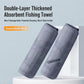Dark gray double-layer thickened fishing towel, two folded pieces