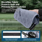 Dark gray microfiber fishing towel with carabiner clip and textured surface