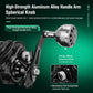 Baitcasting reel with aluminum handle arm and spherical control knob detail