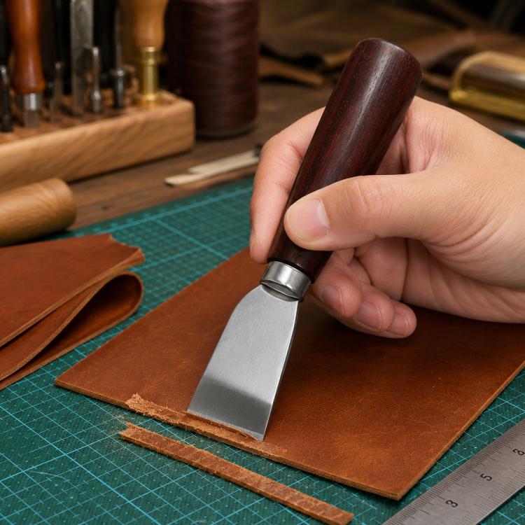 Solid Wood Handle Stainless Steel Leather Cutter Cutting Tool, Cutter Cutting Tool