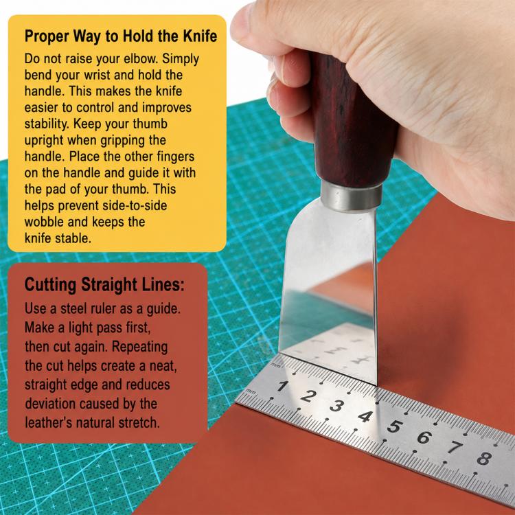 Solid Wood Handle Stainless Steel Leather Cutter Cutting Tool, Cutter Cutting Tool