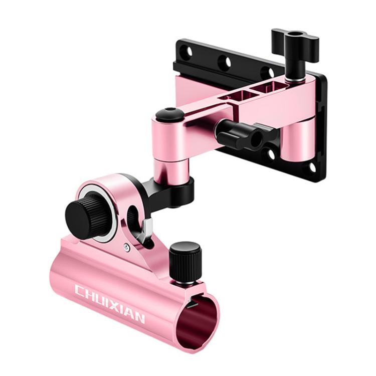 Pink aluminum folding corner rod holder turret mount with 360 swivel