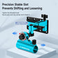 Blue precision slot folding rod holder turret mount with threaded locking knob