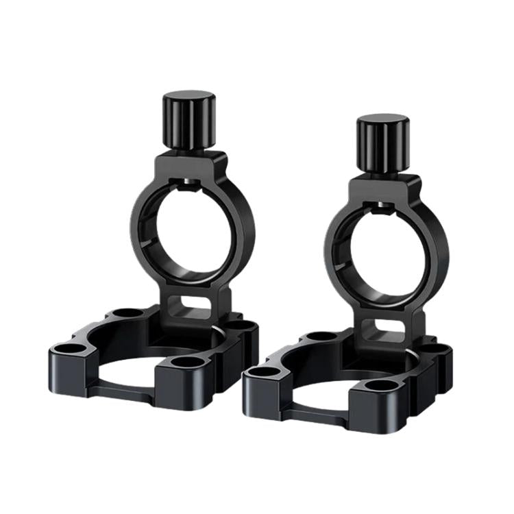 Black umbrella holder mount clips, two foldable brackets with ring openings