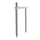 Umbrella ground stake with longer 2-prong metal pegs and threaded screw interface