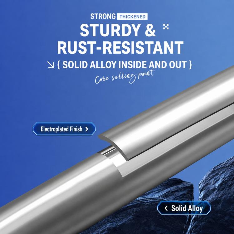 Chrome-plated ground stake crossbar and shaft detail for rust-resistant use